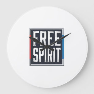 Vintage patriotischer Free Spirit Box Grafikdesign Große Wanduhr