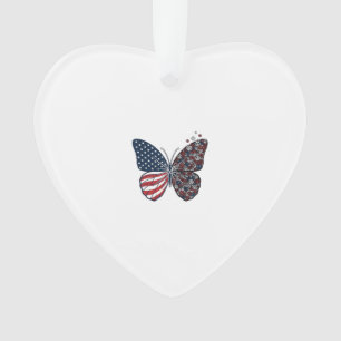 Vintage patriotischer Friedensschmetterling Vektor Ornament