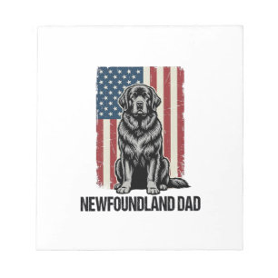 Vintage patriotischer Hund aus Neufundland Vater Notizblock