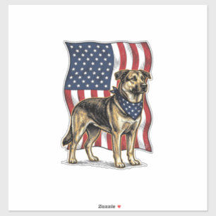 Vintage patriotischer Hund Flagge Vektor-Shirt-Des Aufkleber