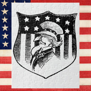 Vintage-patriotischer Onkel Sam und amerikanische 