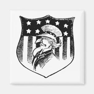 Vintage patriotischer Onkel Sam und amerikanische  Magnet
