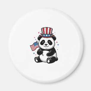 Vintage-patriotischer Panda-Flag-Shirt-Entwurf_1 Magnet