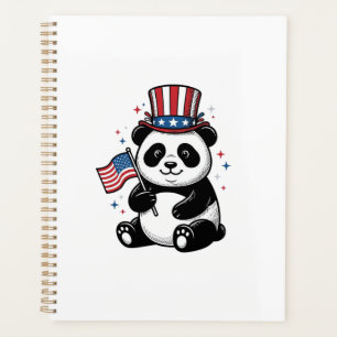 Vintage patriotischer Panda-Flag-Shirt-Entwurf_1 Planer