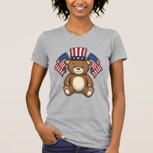 Vintage patriotischer Teddybär Vektor Design_1 T-Shirt