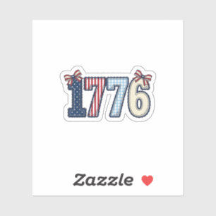 Vintage patriotisches 1776-Band-Shirt-Design_1 Aufkleber