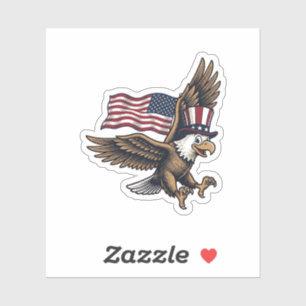 Vintage-patriotisches-Adler-Flag-Shirt-Design_1 Aufkleber