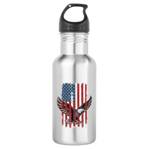 Vintage-patriotisches-Adler-Flag-Shirt-Design_1 Edelstahlflasche