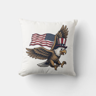 Vintage-patriotisches-Adler-Flag-Shirt-Design_1 Kissen