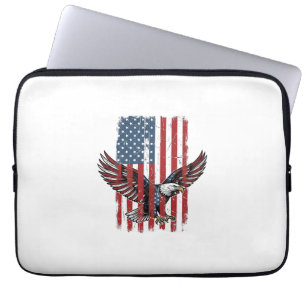 Vintage-patriotisches-Adler-Flag-Shirt-Design_1 Laptopschutzhülle