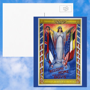 Vintage patriotisches Amerika, Frieden Gerechtigke Postkarte