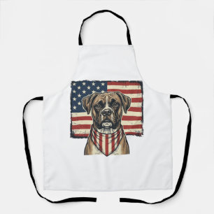 Vintage-patriotisches Boxer-Hund-Flagge-Shirt-Desi Schürze