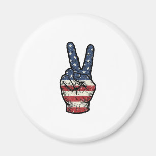 Vintage patriotisches Friedenshand-Vektor-Shirt-De Magnet