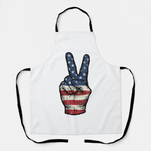 Vintage patriotisches Friedenshand-Vektor-Shirt-De Schürze