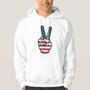 Vintage patriotisches Friedenszeichen Hand Vektor  Hoodie
