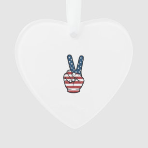Vintage patriotisches Friedenszeichen Hand Vektor  Ornament