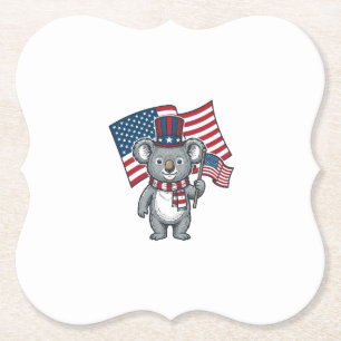 Vintage patriotisches Koala-Flag-Shirt-Design_1 Untersetzer
