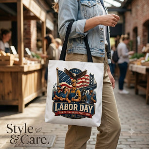 Vintage patriotisches Labor Day Adler-Arbeiter-Des Tasche
