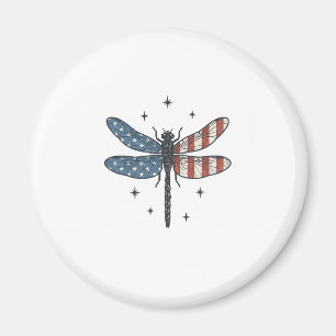 Vintage patriotisches Libellen-Vektor-Shirt-Design Magnet