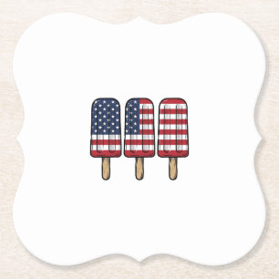 Vintage patriotisches Popsicle-Flag-Shirt-Design_1 Untersetzer