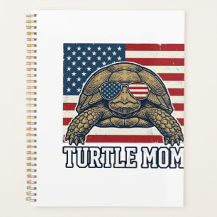 Vintage-patriotisches Turtle-Mom-Shirt-Design_1 Planer