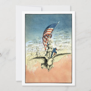 Vintage Patriotismus, Dame, Adler mit amerikanisch Karte