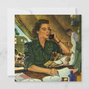 Vintage Patriotismus, Krankenschwester am Telefon