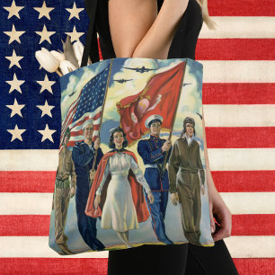 Vintage Patriotismus, stolzes Militärpersonal Held Tasche