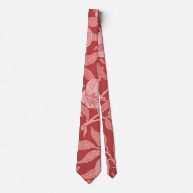 Vintage pattern, Fruit or Pomegranate, wine red Krawatte (Vorderseite)
