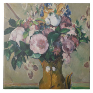Vintage-Paul-Cezanne-Blumenvase Fliese