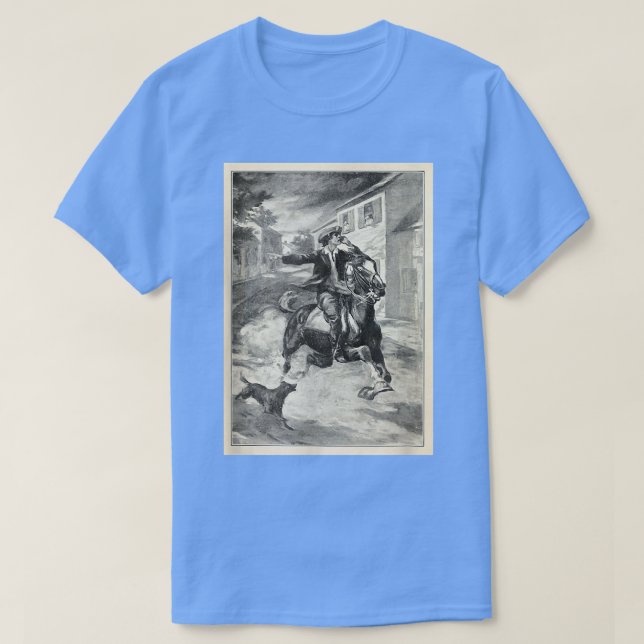 Vintage Paul Revere Mitternachtsfahrt Illustration T-Shirt (Design vorne)