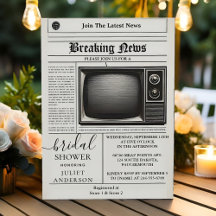 Vintage Pays Old Retro Newspaper Brautparty