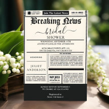 Vintage Pays Old Retro Newspaper Brautparty