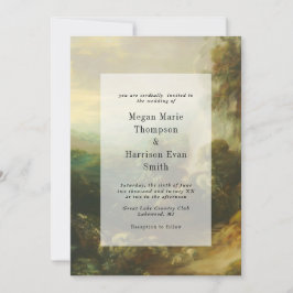Vintage paysage peint Faire-part de mariage