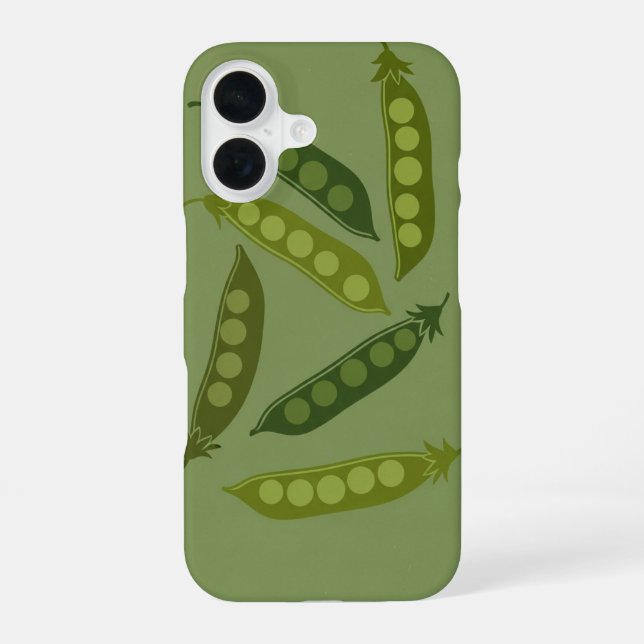 Vintage Pea Pod Pattern iPhone 16 Hülle (Rückseite)