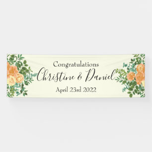 Vintage Peach Rose Hochzeit Banner