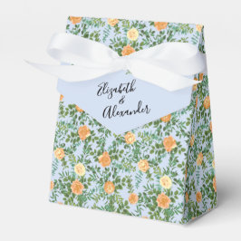 Vintage Peach Rose Hochzeit mit Light Blue Geschenkschachtel