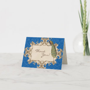 Vintage Peacock & Etchings Mariage Merci Notes