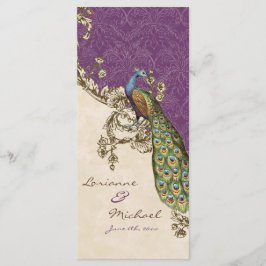Vintage Peacock & Etchings Wedding Einladung