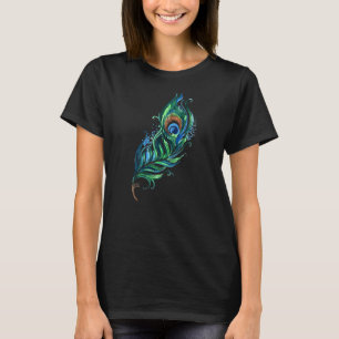 Vintage Peacock Feather Birds Animal Graphic T-Shirt