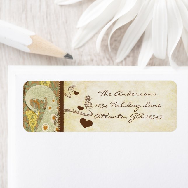 Vintage Peacock Gelbe Pfeichenkorallentöne (Insitu)