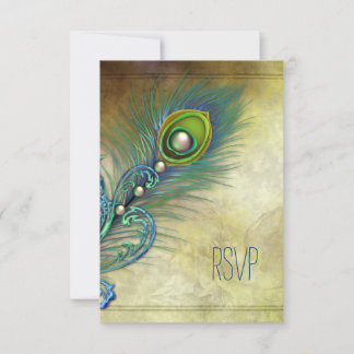 Vintage Peacock-UAWG RSVP Karte