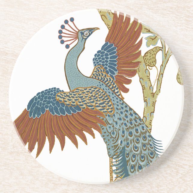 Vintage Peacock-Untersetzer Getränkeuntersetzer (Vorne)