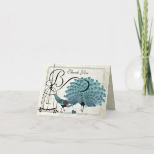 Vintage Peacocks Cage d'oiseaux Invitations de mar