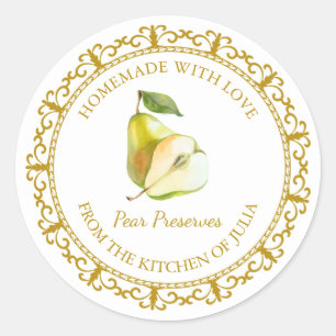 Vintage Pear Preserve maison Étiquette l Blanc