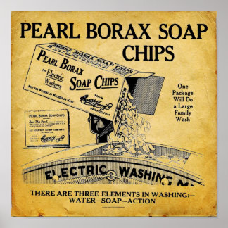 Vintage Pearl Borax Seifenwaschmittel-Druck Poster