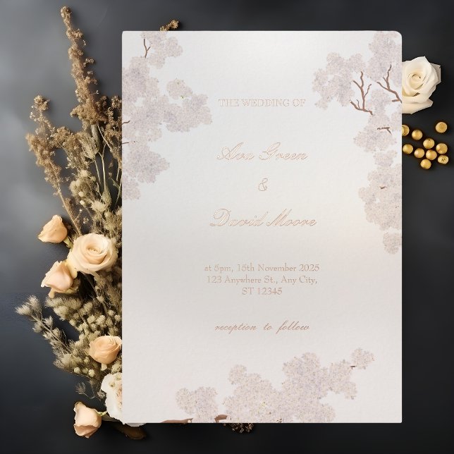 Vintage Pearl Romance Wedding Folieneinladung (Von Creator hochgeladen)