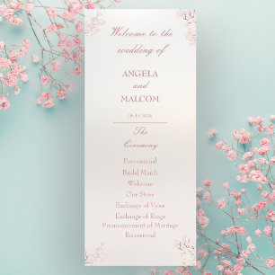 Vintage Pearl Romance Wedding Programm
