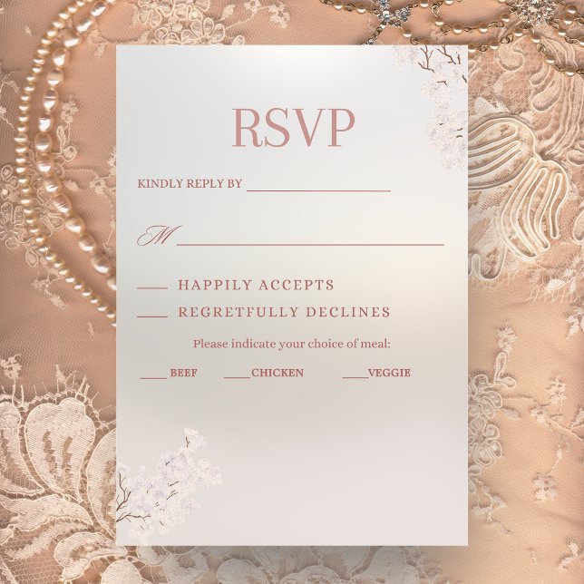 Vintage Pearl Romance Wedding RSVP Card (Von Creator hochgeladen)