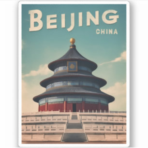 Vintage Peking China Retro Landschaftlich Aufkleber